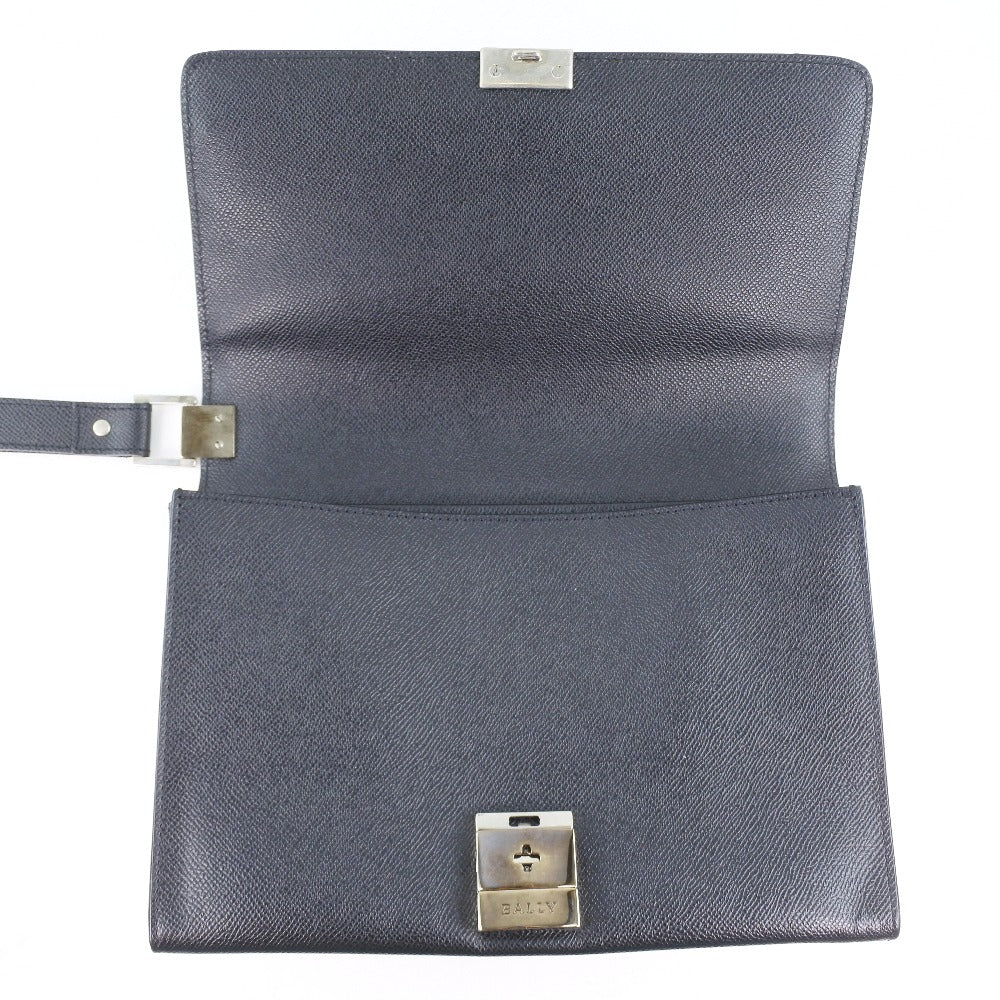 BALLY business bag leather black mens Used Authentic