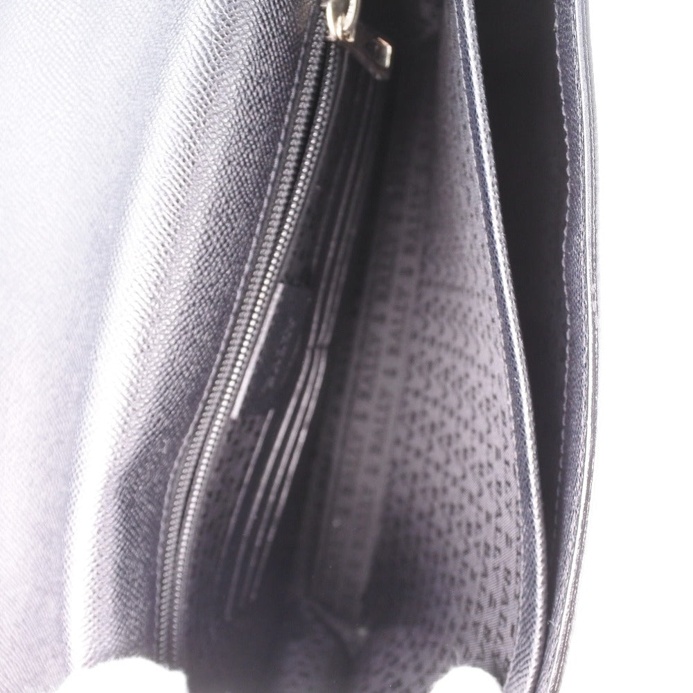 BALLY business bag leather black mens Used Authentic