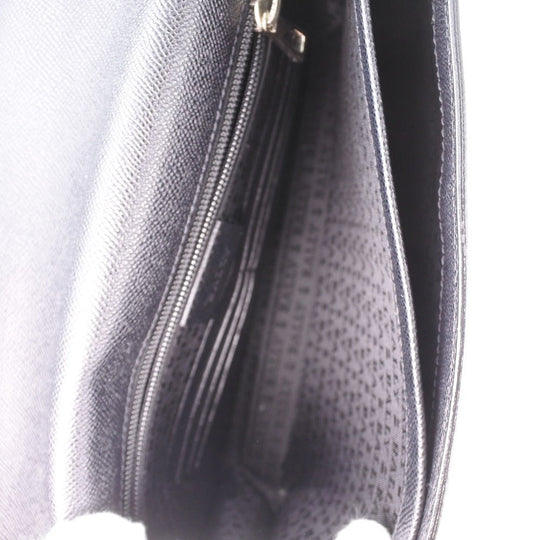 BALLY business bag leather black mens Used Authentic