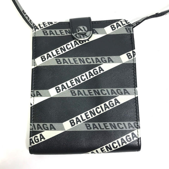 BALENCIAGA Shoulder Bag 541567 leather black Pouch Pochette Wallet Explorer Shoulder Wallet mens Used Authentic