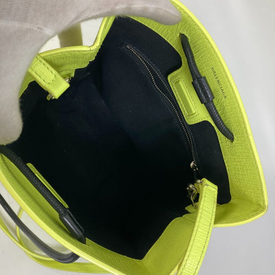 BALENCIAGA Tote Bag 568817 leather yellow Shoulder Bag Crossbody Shopping tote XS Women Used Authentic