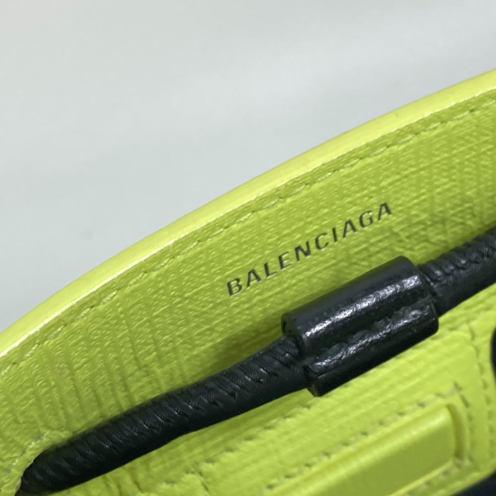 BALENCIAGA Tote Bag 568817 leather yellow Shoulder Bag Crossbody Shopping tote XS Women Used Authentic