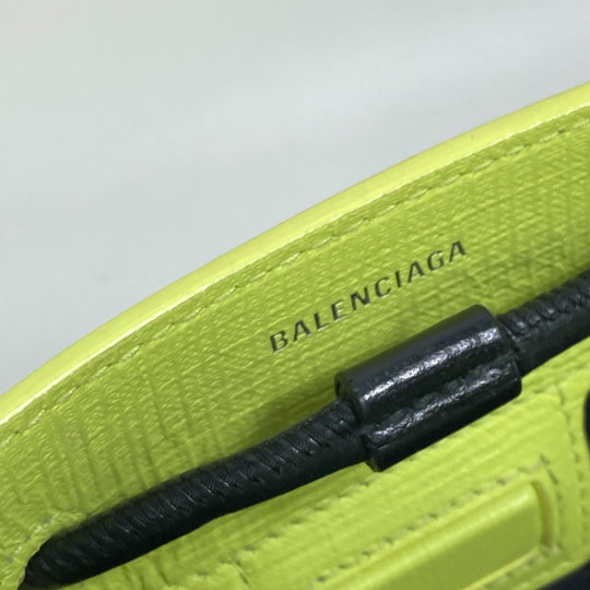 BALENCIAGA Tote Bag 568817 leather yellow Shoulder Bag Crossbody Shopping tote XS Women Used Authentic
