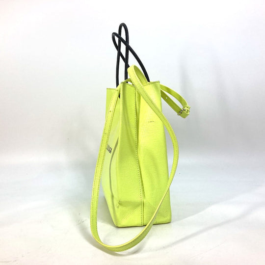 BALENCIAGA Tote Bag 568817 leather yellow Shoulder Bag Crossbody Shopping tote XS Women Used Authentic
