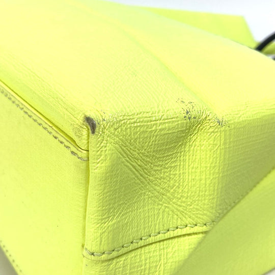 BALENCIAGA Tote Bag 568817 leather yellow Shoulder Bag Crossbody Shopping tote XS Women Used Authentic
