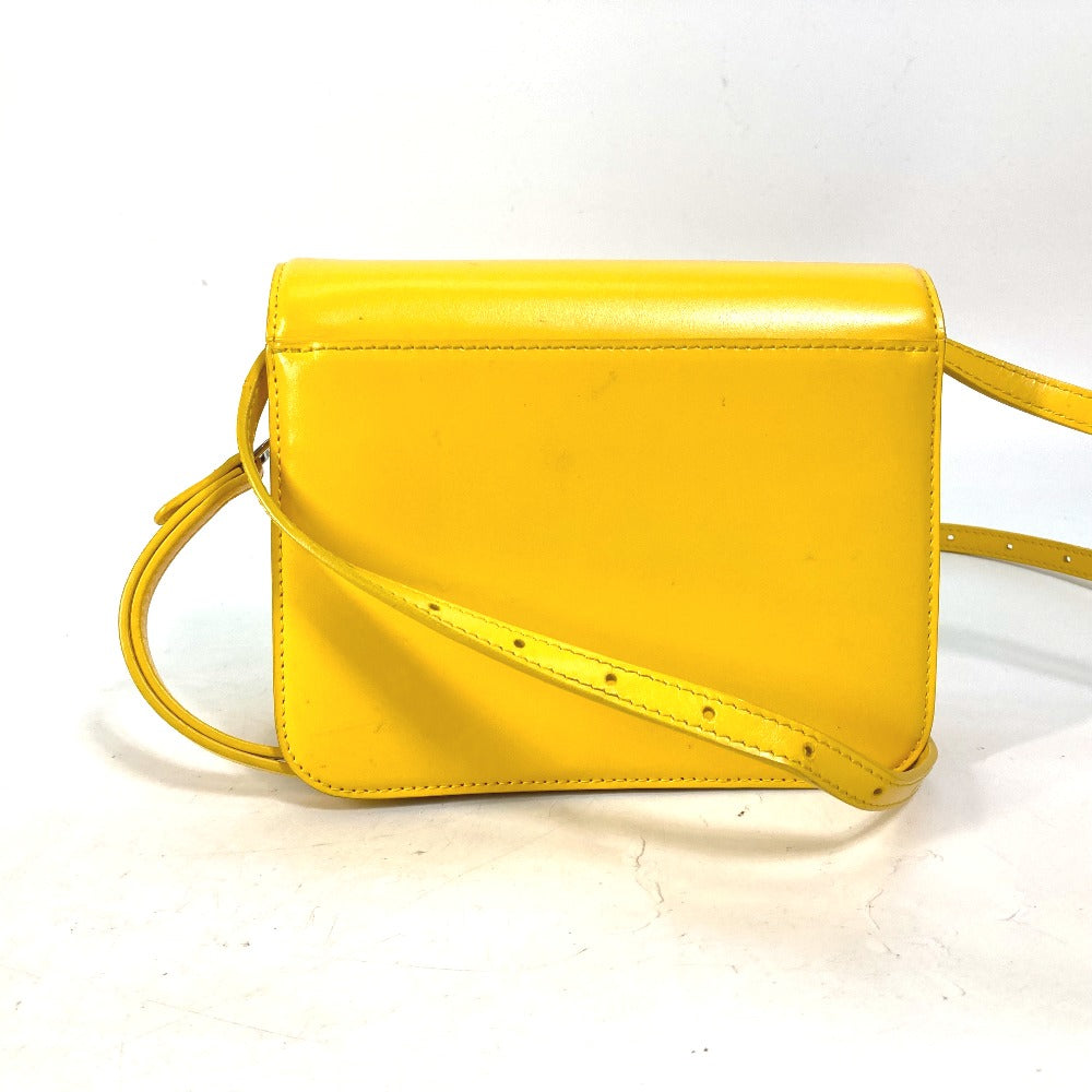 BALENCIAGA Shoulder Bag 592898 leather yellow Bag 2WAY bag clutch bag B logo Women Used Authentic