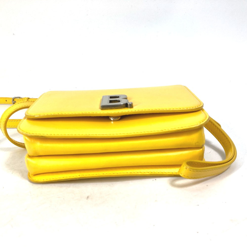 BALENCIAGA Shoulder Bag 592898 leather yellow Bag 2WAY bag clutch bag B logo Women Used Authentic