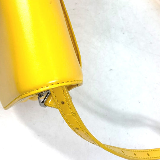 BALENCIAGA Shoulder Bag 592898 leather yellow Bag 2WAY bag clutch bag B logo Women Used Authentic