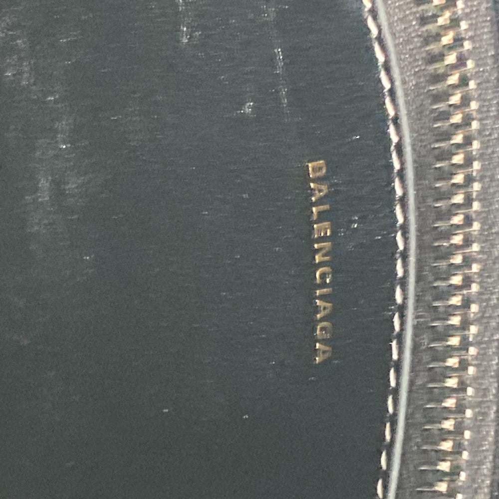 BALENCIAGA Handbag 671404 Leather, Raffia pink stripe BARBES SMALL Women Used Authentic