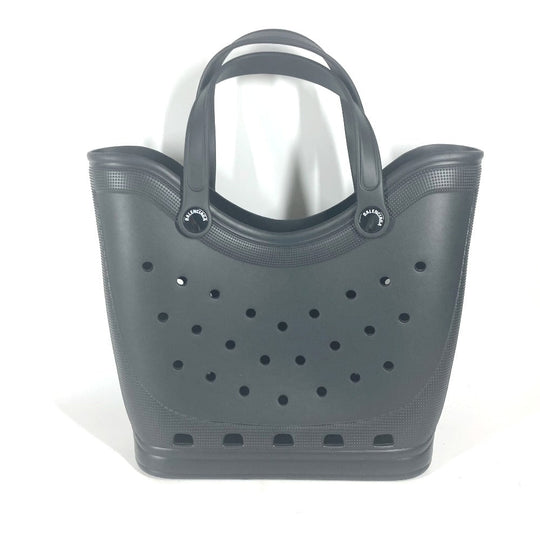 BALENCIAGA Tote Bag 702266 rubber black Crocs collaboration Rubber Large Tote Bag unisex(Unisex) Used Authentic