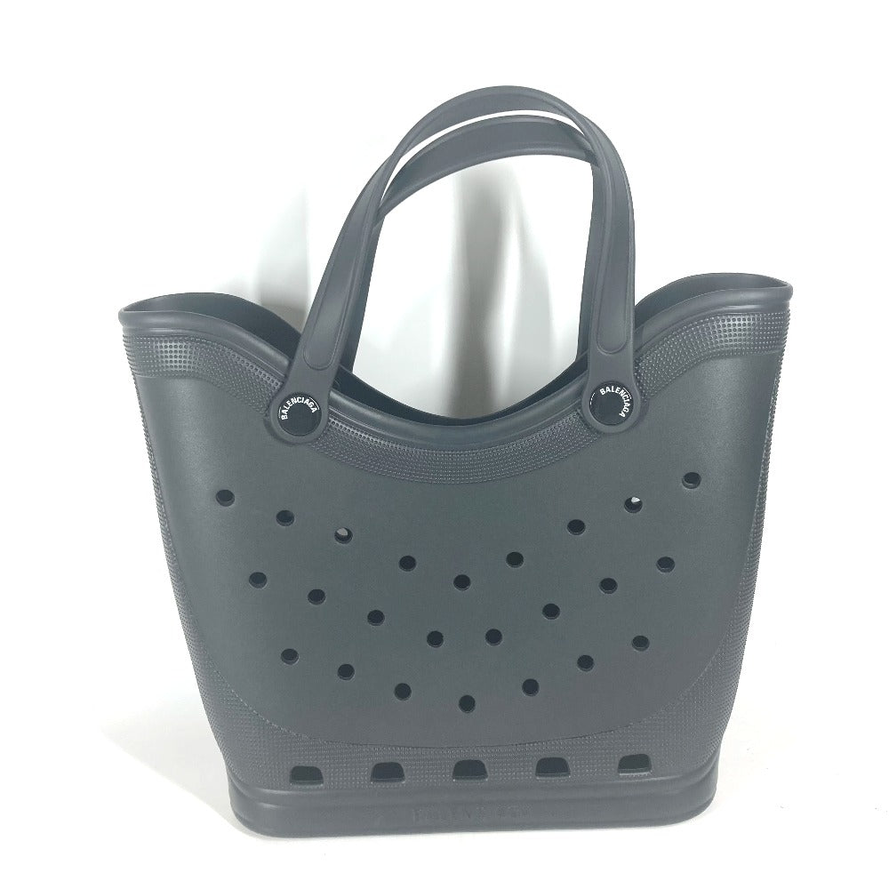 BALENCIAGA Tote Bag 702266 rubber black Crocs collaboration Rubber Large Tote Bag unisex(Unisex) Used Authentic