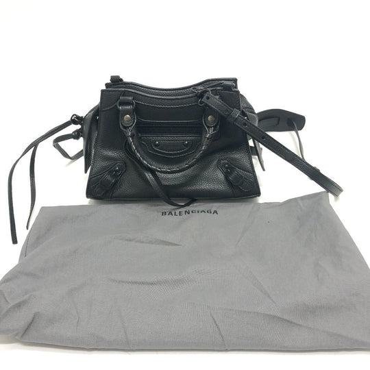 BALENCIAGA Handbag 632524 leather black Neo Classic City Mini Women Used Authentic