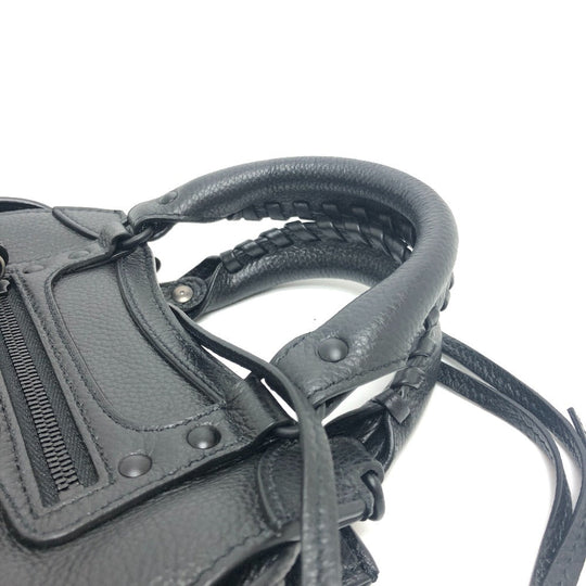 BALENCIAGA Handbag 632524 leather black Neo Classic City Mini Women Used Authentic