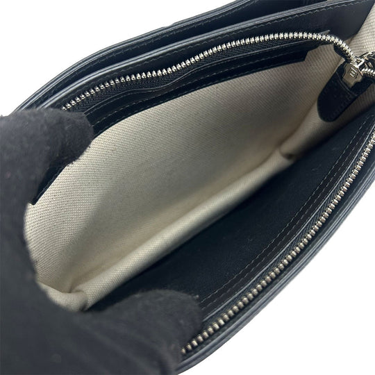 BALENCIAGA Shoulder Bag 390641 Canvas, Leather Ivory Navy Pochette Women Used Authentic