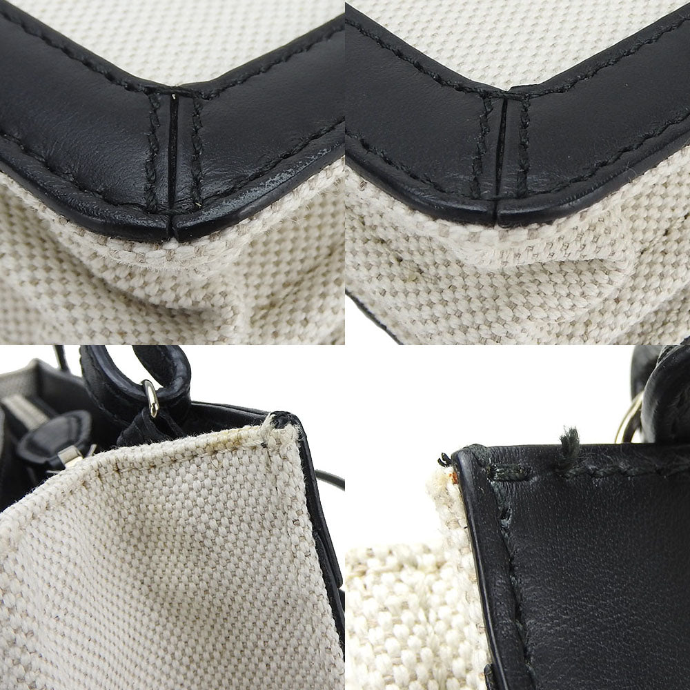 BALENCIAGA Shoulder Bag 390641 Canvas, Leather Ivory Navy Pochette Women Used Authentic