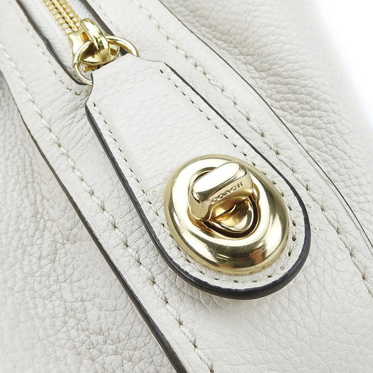 COACH Shoulder Bag 57125 leather white Women Used Authentic