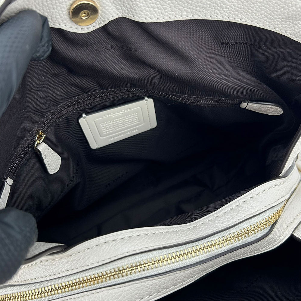 COACH Shoulder Bag 57125 leather white Women Used Authentic