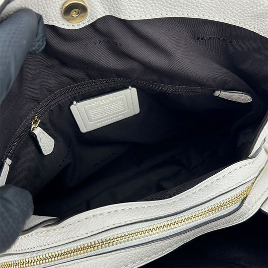 COACH Shoulder Bag 57125 leather white Women Used Authentic