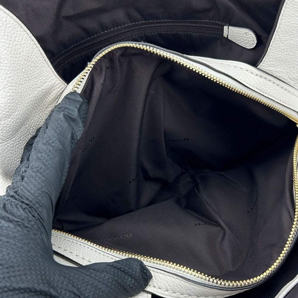 COACH Shoulder Bag 57125 leather white Women Used Authentic