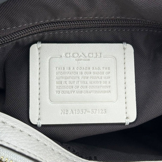 COACH Shoulder Bag 57125 leather white Women Used Authentic