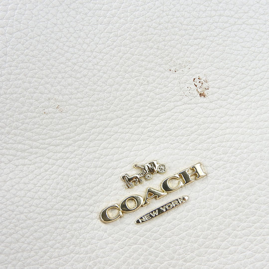 COACH Shoulder Bag 57125 leather white Women Used Authentic