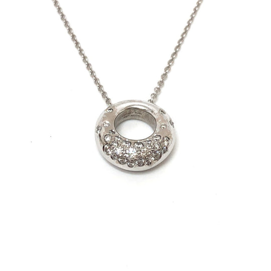 Chaumet Necklace K18WG Silver Ano Caviar Women Used Authentic