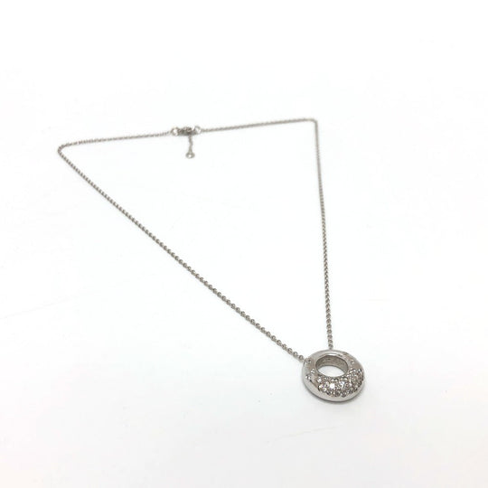 Chaumet Necklace K18WG Silver Ano Caviar Women Used Authentic