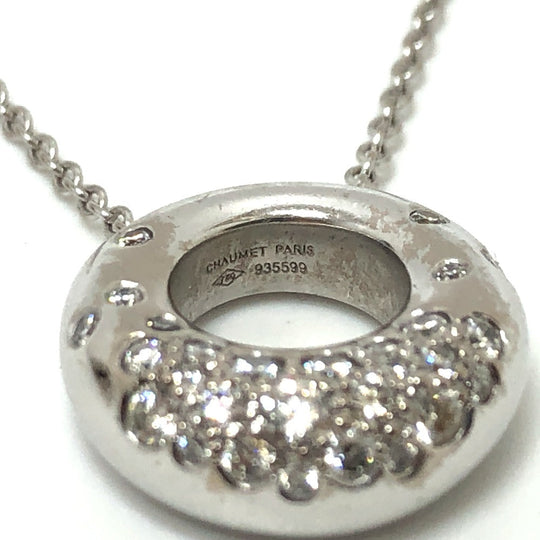 Chaumet Necklace K18WG Silver Ano Caviar Women Used Authentic