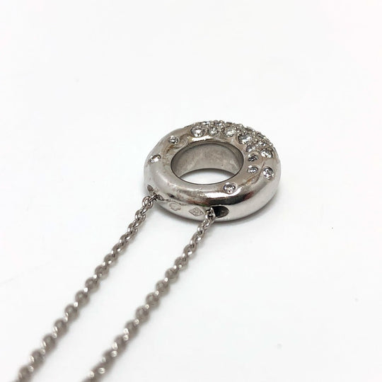 Chaumet Necklace K18WG Silver Ano Caviar Women Used Authentic