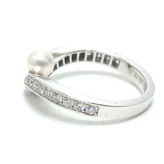Chaumet Ring K18WG Silver Josephine Collection Egrette, pearl, diamond Women 51 Used Authentic