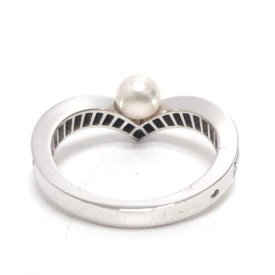 Chaumet Ring K18WG Silver Josephine Collection Egrette, pearl, diamond Women 51 Used Authentic