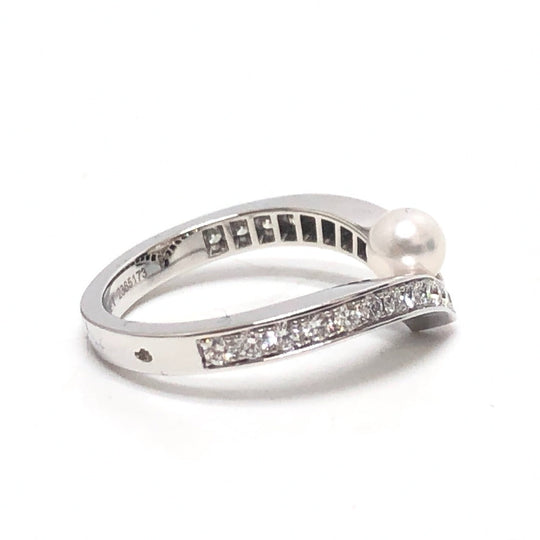 Chaumet Ring K18WG Silver Josephine Collection Egrette, pearl, diamond Women 51 Used Authentic