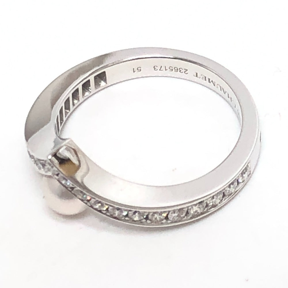 Chaumet Ring K18WG Silver Josephine Collection Egrette, pearl, diamond Women 51 Used Authentic