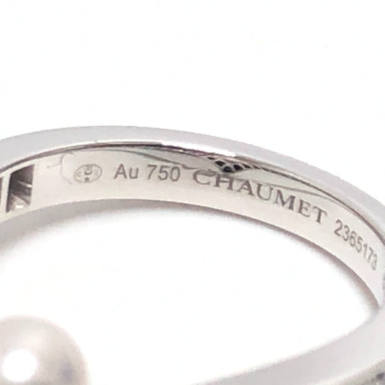 Chaumet Ring K18WG Silver Josephine Collection Egrette, pearl, diamond Women 51 Used Authentic