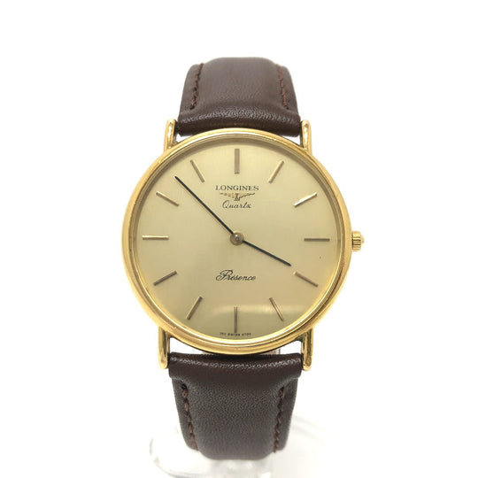 LONGINES Watches Quartz Stainless Steel, Gold Plated, Leather gold gold dial Women Used Authentic