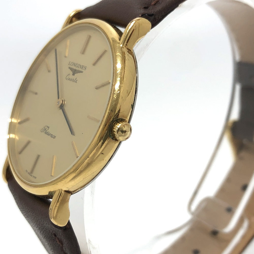 LONGINES Watches Quartz Stainless Steel, Gold Plated, Leather gold gold dial Women Used Authentic
