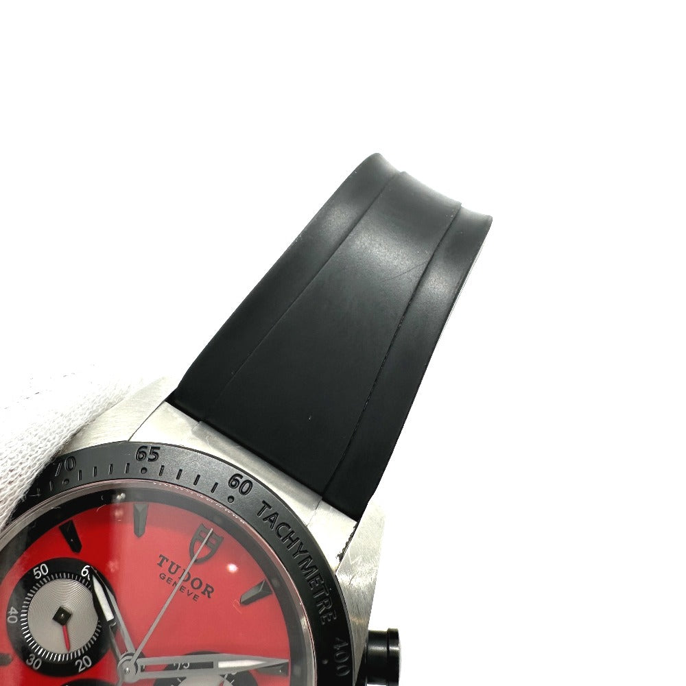 TUDOR Watches Mechanical Automatic 42010 Stainless Steel Silver Fast rider Red dial mens Used Authentic