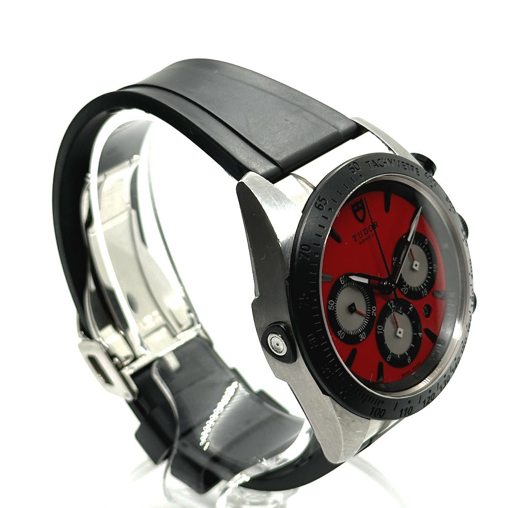 TUDOR Watches Mechanical Automatic 42010 Stainless Steel Silver Fast rider Red dial mens Used Authentic