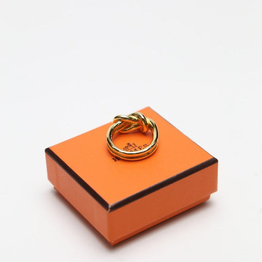 HERMES Scarf ring others gold Ring No. 20 Accessories With Box Women Used Authentic
