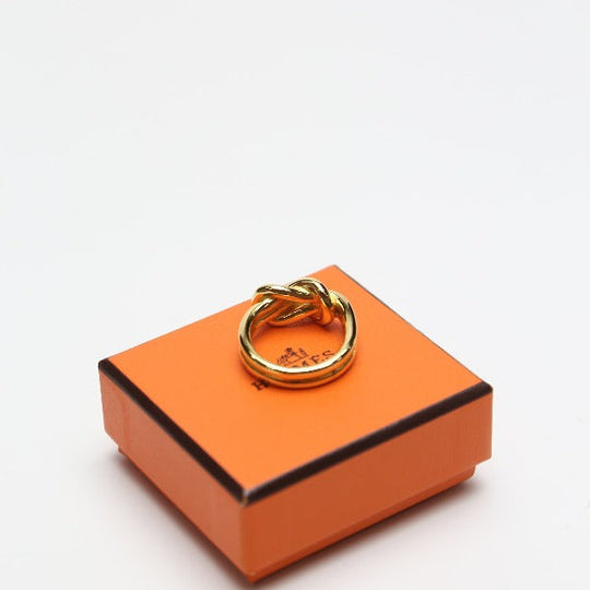HERMES Scarf ring others gold Ring No. 20 Accessories With Box Women Used Authentic
