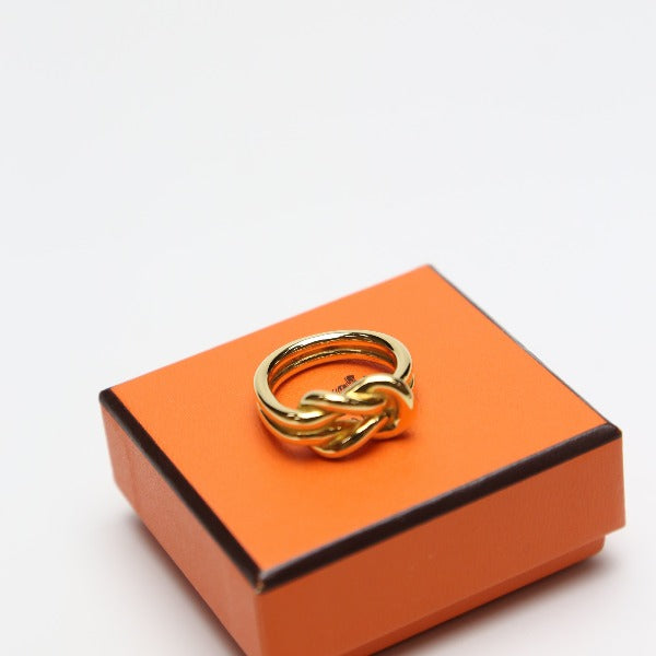 HERMES Scarf ring others gold Ring No. 20 Accessories With Box Women Used Authentic