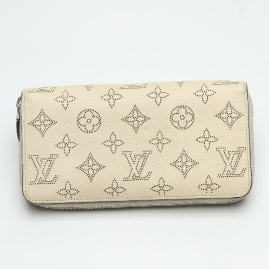 LOUIS VUITTON Long Wallet Purse ‚l61868 Monogram Mahina Magnolia Zip Around Monogram Mahina Zippy wallet Women Used Authentic