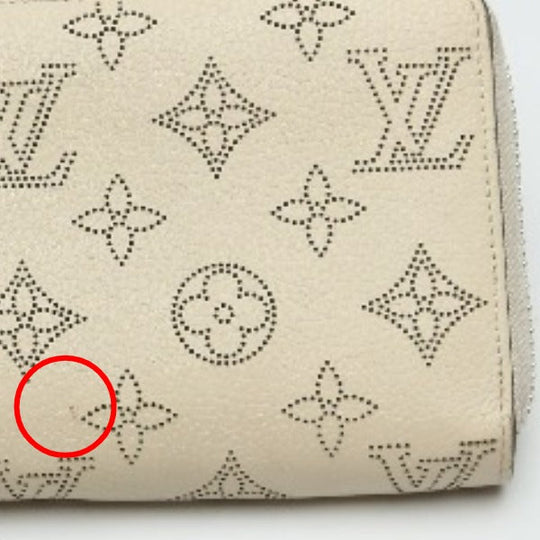 LOUIS VUITTON Long Wallet Purse ‚l61868 Monogram Mahina Magnolia Zip Around Monogram Mahina Zippy wallet Women Used Authentic