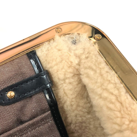 LOUIS VUITTON Handbag M95574 Patent Leather, Sheepskin Brown Monogram Shearing storm Women Used Authentic