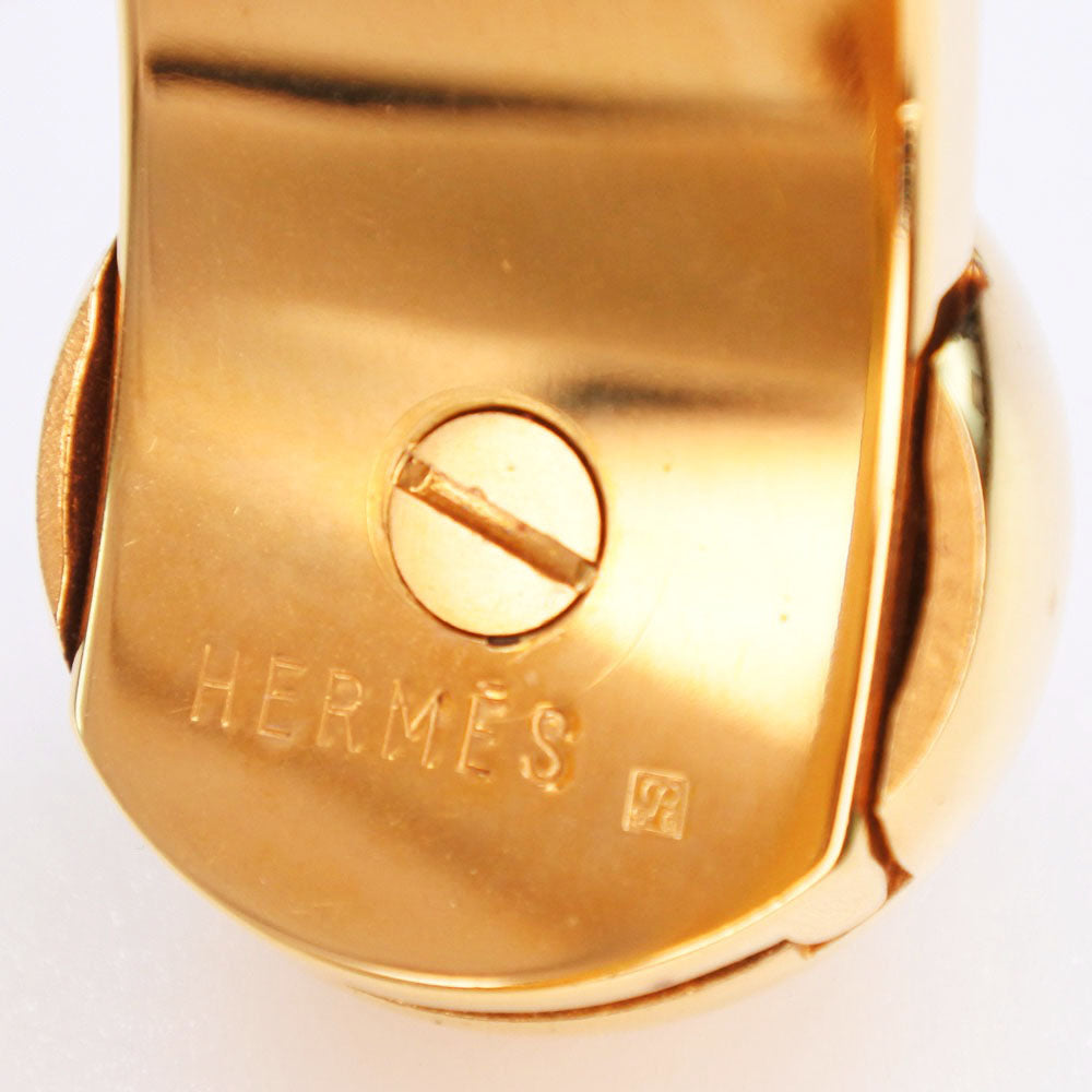 HERMES Bangle Metal leather gold Women Used Authentic