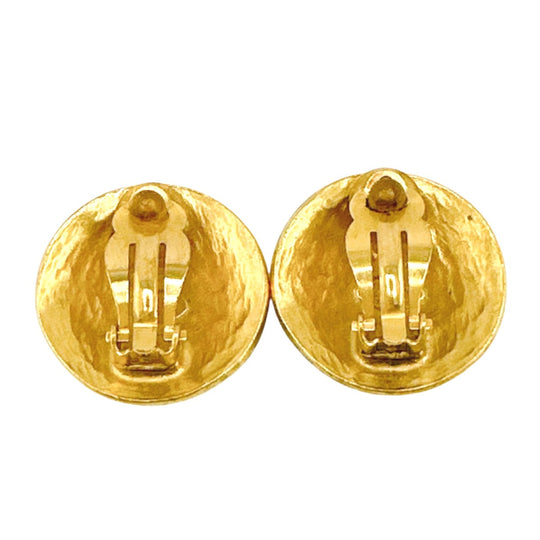 CHANEL Earring Gold Plated gold Earring vintage COCO Mark Women Used Authentic