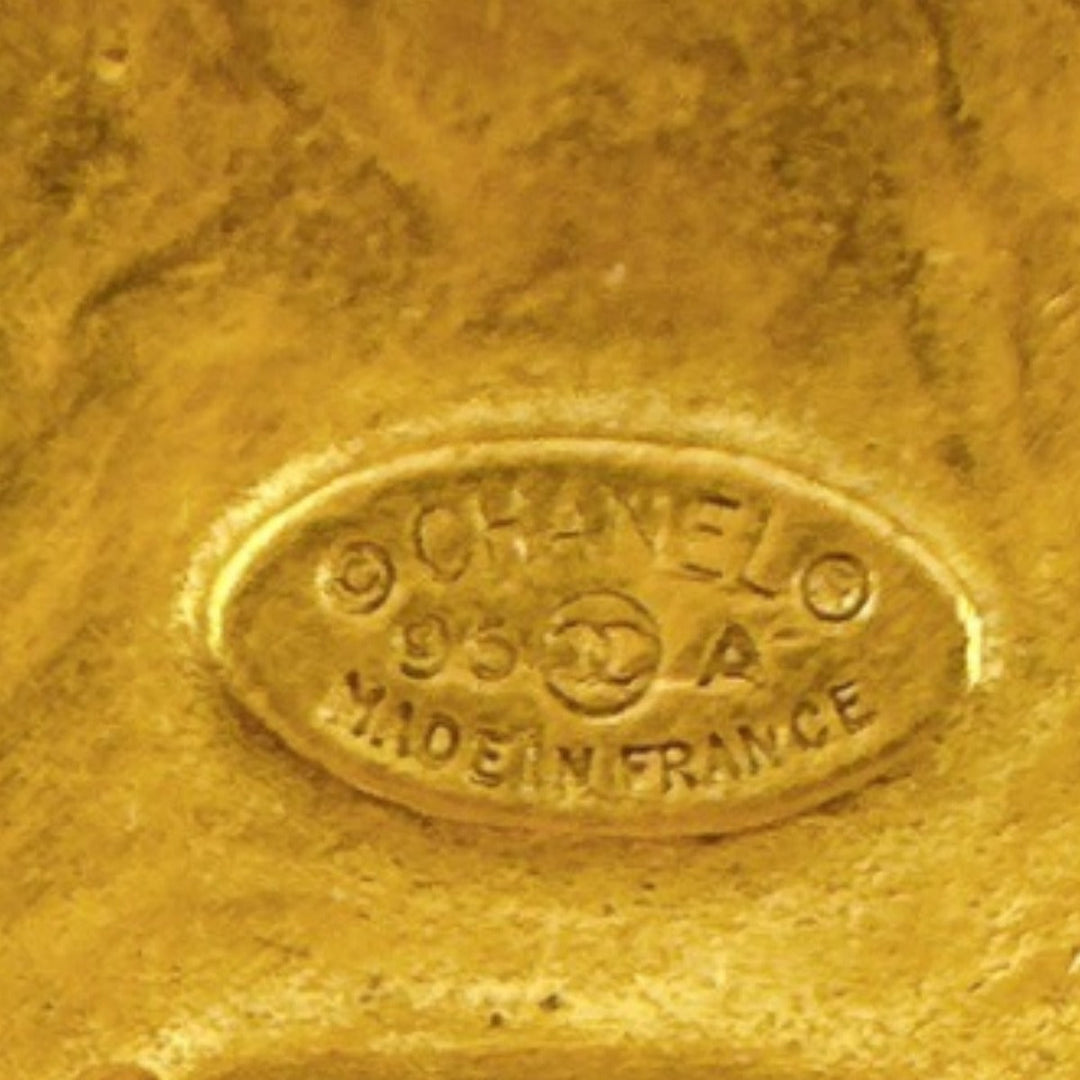 CHANEL Earring Gold Plated gold Earring vintage COCO Mark Women Used Authentic