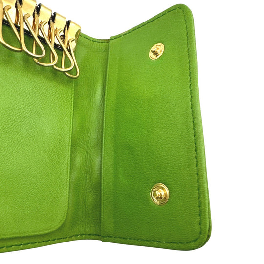 CHANEL Key case Key holder  leather green 6-key case Key holder Icon line Women Used Authentic