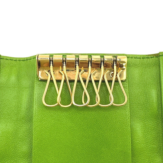 CHANEL Key case Key holder  leather green 6-key case Key holder Icon line Women Used Authentic