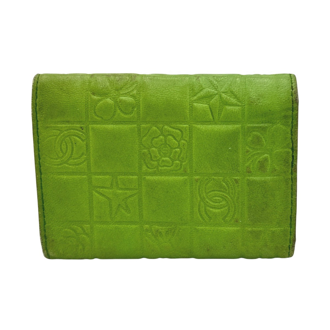 CHANEL Key case Key holder  leather green 6-key case Key holder Icon line Women Used Authentic